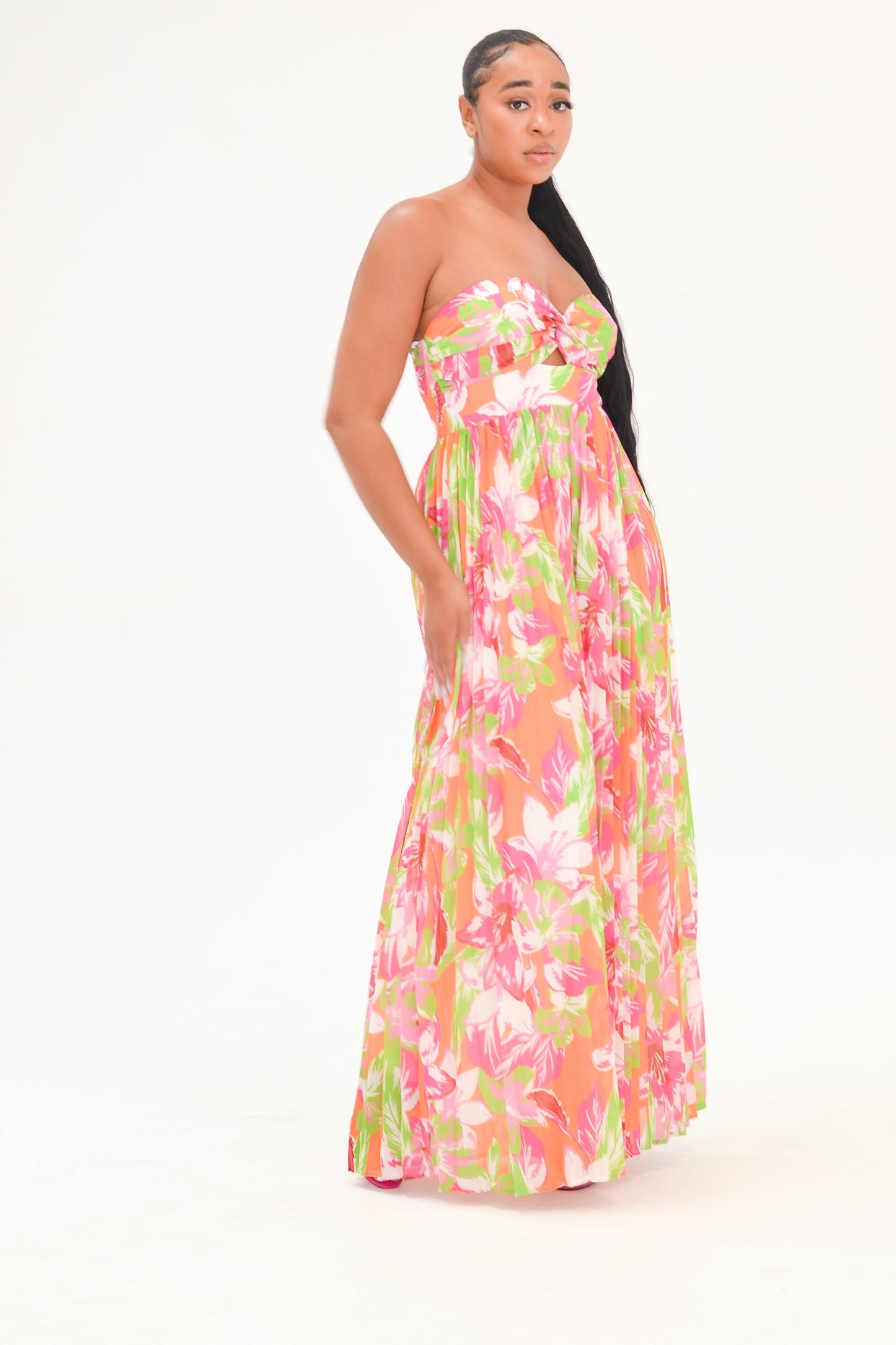 FRESH LEMON PLEATED JUMPSUIT