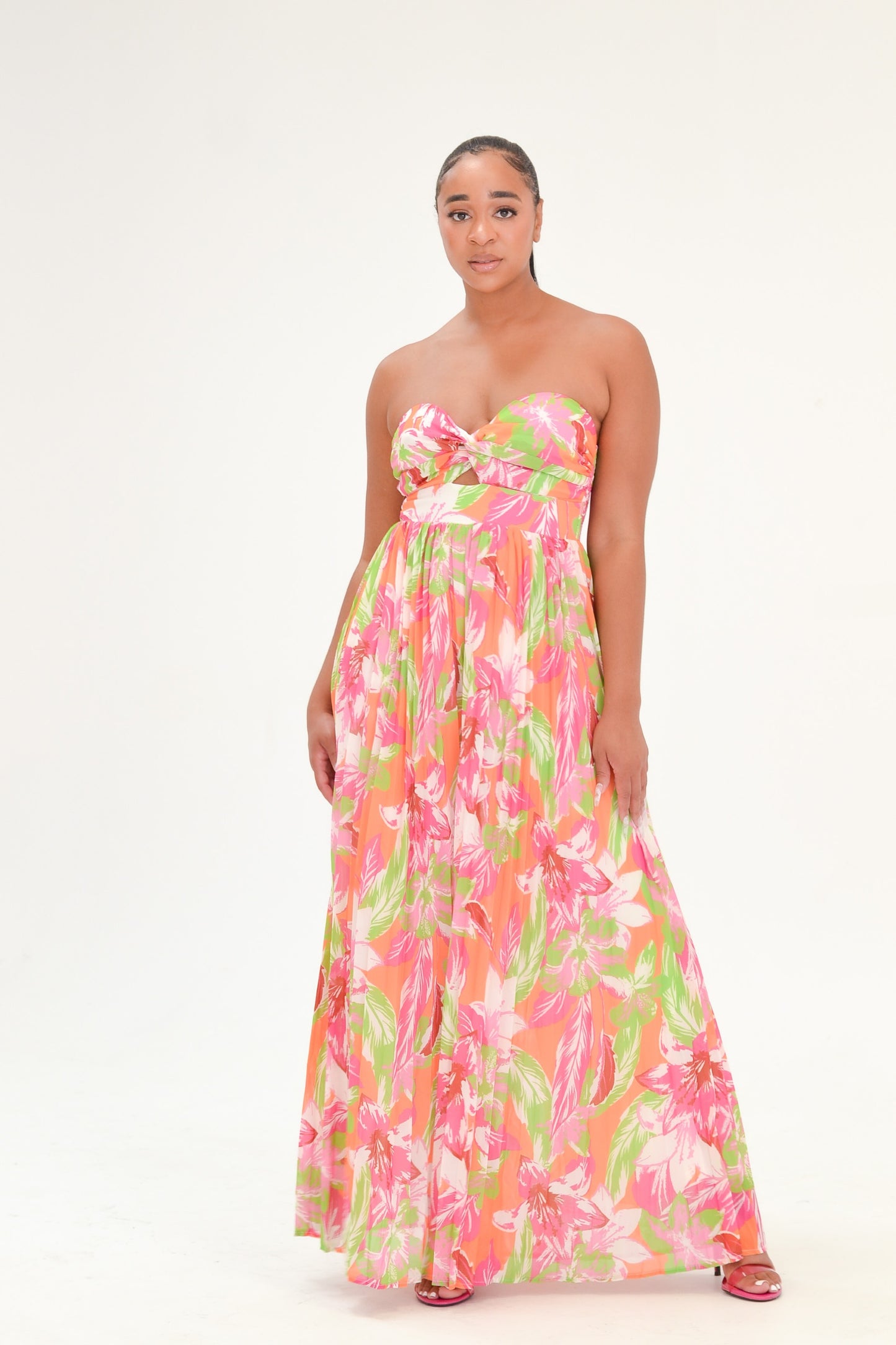 FRESH LEMON PLEATED JUMPSUIT