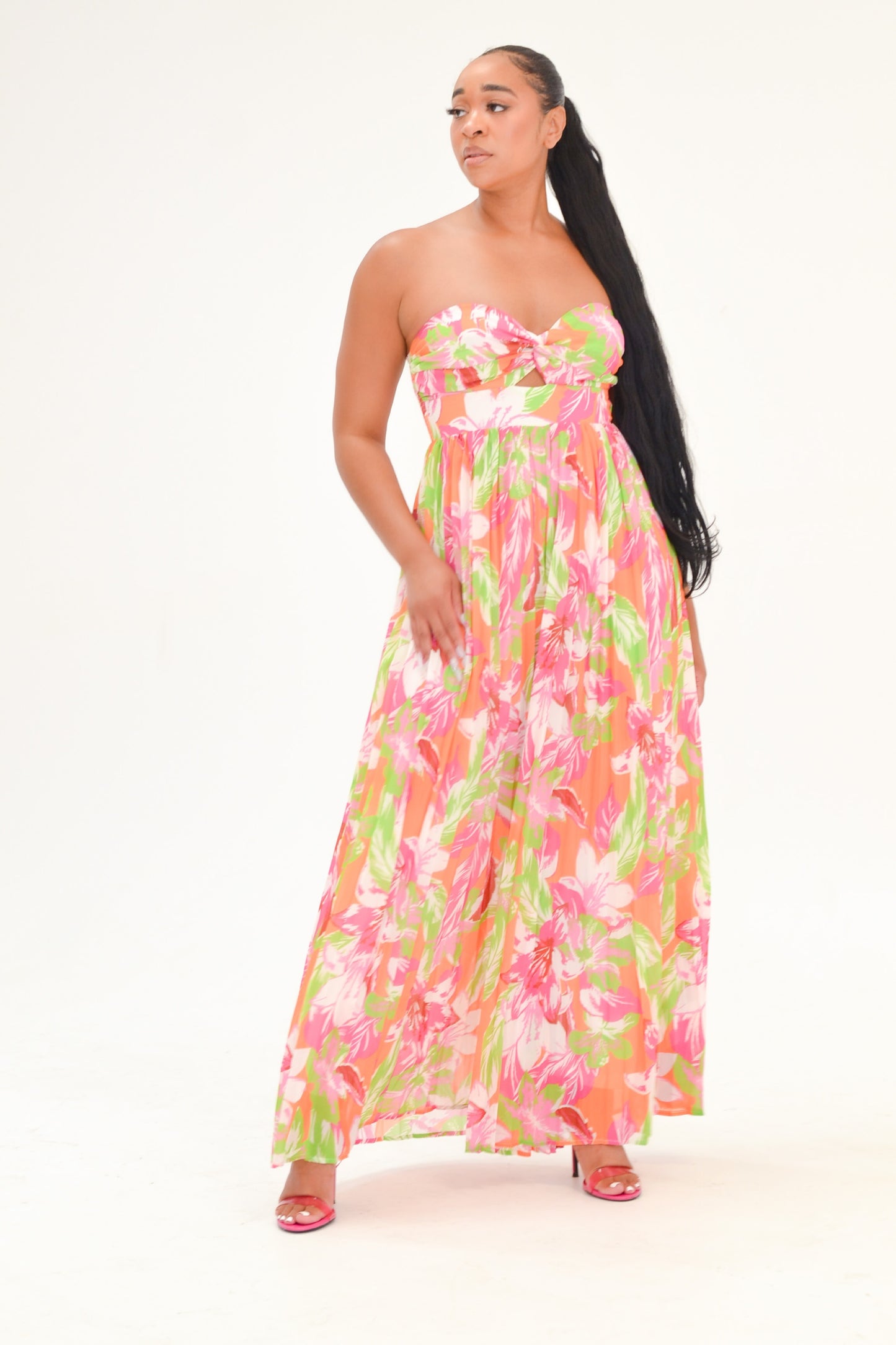 FRESH LEMON PLEATED JUMPSUIT