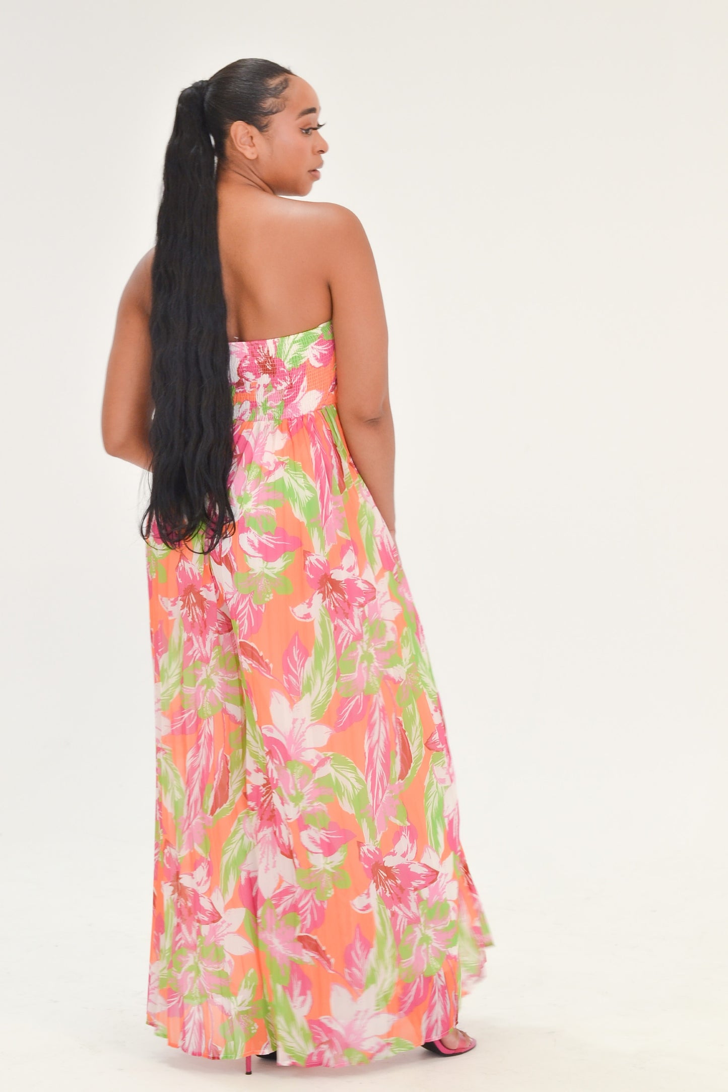 FRESH LEMON PLEATED JUMPSUIT