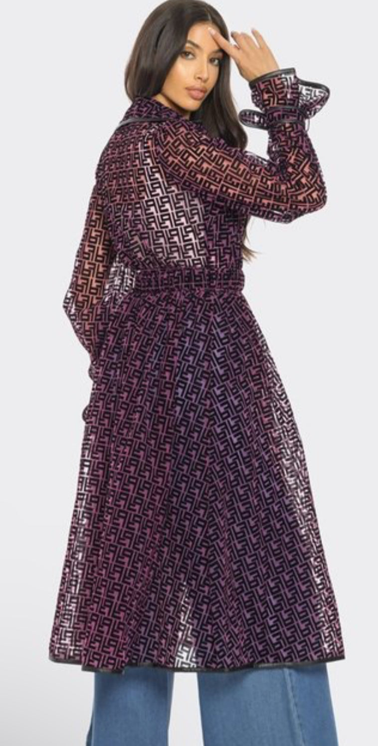 JACQUARD MESH MIDI JACKET